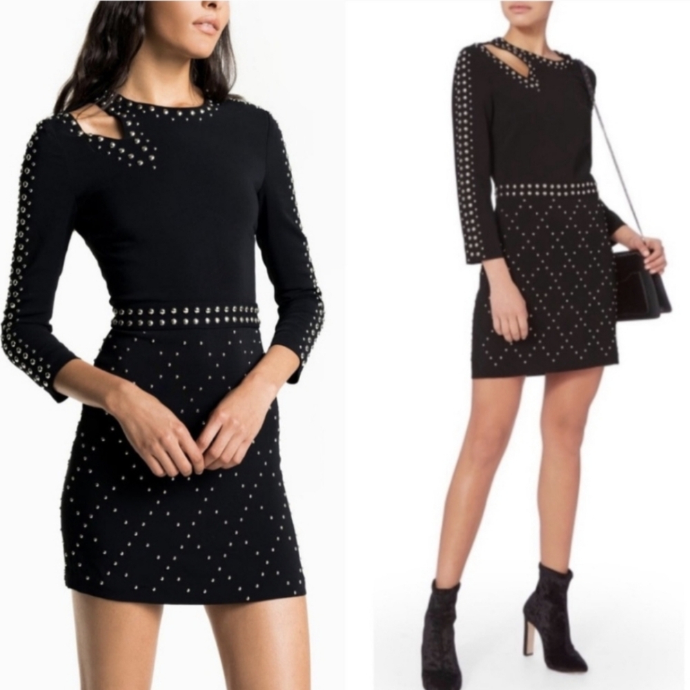 A.L.C Studded Long Sleeve LBD Dress XS Black - Sexy Cocktail Party Dress
